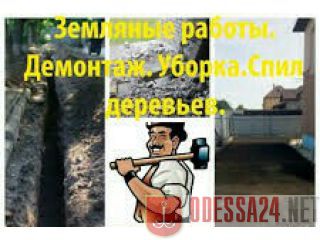 Демонтаж, землянные работы,уборка участка,спил дерева с вывоз мусор 0636001011,0963608207 Одесса